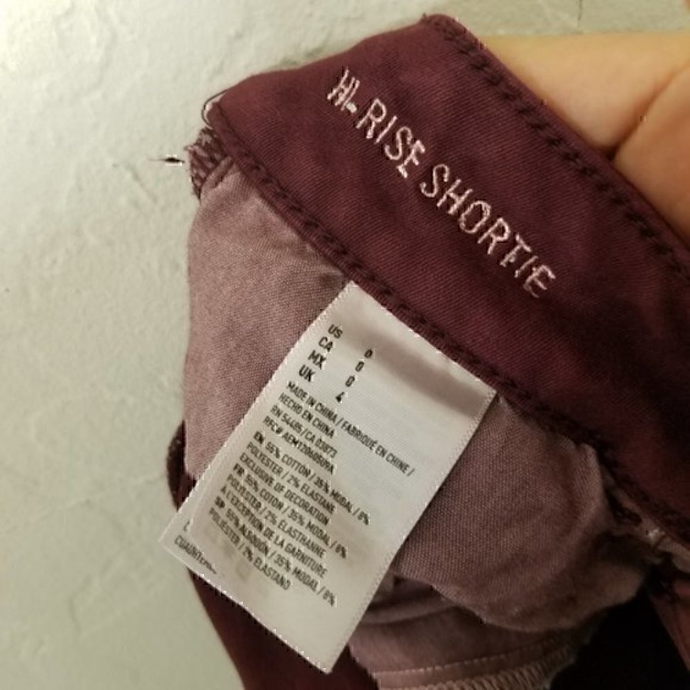 American Eagle Hi-Rise Shortie Super Stretch Shorts Red Size 0 - Picture 5 of 5